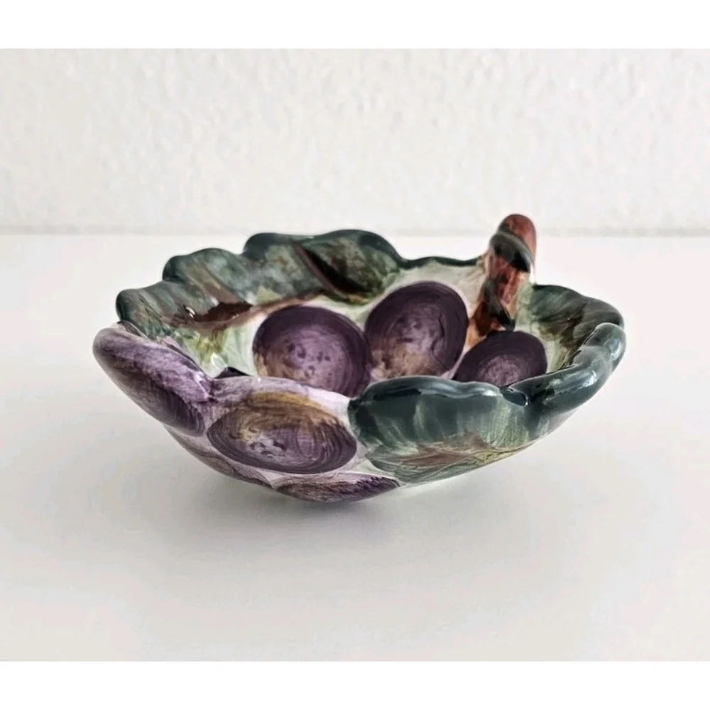 Vintage Corsica Home Ceramic Grape Pattern Bowl - Made in China